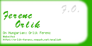 ferenc orlik business card